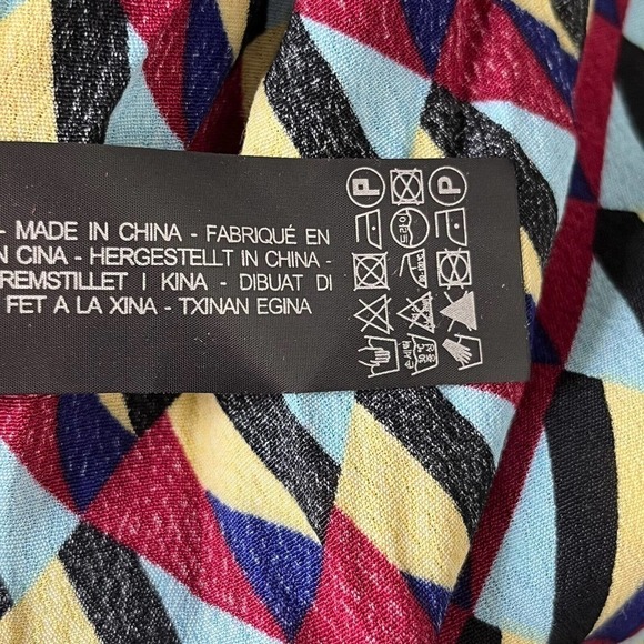 Zara Size S Sussy Shirt Dress Geo Print Maxi Bow at Neck Shift 100% Rayon NEW - Picture 14 of 14